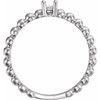 Family Stackable Ring Mounting in 18 Karat White Gold for Round Stone, 2.61 grams
