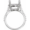 Accented Ring Mounting in Platinum for Oval Stone, 7.16 grams