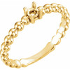 Family Stackable Ring Mounting in 18 Karat Yellow Gold for Round Stone, 2.75 grams