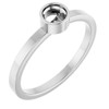 Bezel Set Solitaire Ring Mounting in 18 Karat White Gold for Round Stone, 3.25 grams