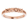 Family Ring Mounting in 10 Karat Rose Gold for Round Stone, 2.5 grams