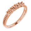 Family Ring Mounting in 18 Karat Rose Gold for Round Stone, 3.42 grams