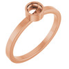 Bezel Set Solitaire Ring Mounting in 18 Karat Rose Gold for Round Stone, 3.42 grams