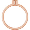 Bezel Set Solitaire Ring Mounting in 18 Karat Rose Gold for Round Stone, 3.42 grams