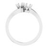 Two Stone Engagement Ring Mounting in 18 Karat White Gold for Round Stone, 4.03 grams