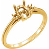 Accented Ring Mounting in 10 Karat Yellow Gold for Oval Stone, 2.11 grams