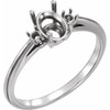 Accented Ring Mounting in 10 Karat White Gold for Oval Stone, 2.06 grams