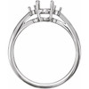 Accented Ring Mounting in 10 Karat White Gold for Oval Stone, 2.06 grams