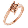 Two Stone Engagement Ring Mounting in 10 Karat Rose Gold for Round Stone, 2.96 grams