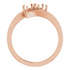 Two Stone Engagement Ring Mounting in 10 Karat Rose Gold for Round Stone, 2.96 grams