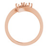 Two Stone Engagement Ring Mounting in 10 Karat Rose Gold for Round Stone, 2.96 grams