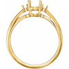 Accented Ring Mounting in 18 Karat Yellow Gold for Oval Stone, 2.87 grams