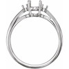 Accented Ring Mounting in 18 Karat White Gold for Oval Stone, 2.73 grams
