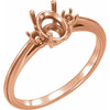 Accented Ring Mounting in 18 Karat Rose Gold for Oval Stone, 2.87 grams
