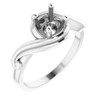 Solitaire Engagement Ring Mounting in 10 Karat White Gold for Round Stone, 3.93 grams