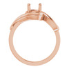 Solitaire Engagement Ring Mounting in 10 Karat Rose Gold for Round Stone, 4.02 grams