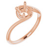 Solitaire Engagement Ring Mounting in 18 Karat Rose Gold for Round Stone, 3.82 grams