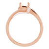 Solitaire Engagement Ring Mounting in 18 Karat Rose Gold for Round Stone, 3.82 grams