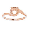 Solitaire Engagement Ring Mounting in 18 Karat Rose Gold for Round Stone, 3.82 grams