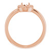 Halo Style Ring Mounting in 18 Karat Rose Gold for Oval Stone, 5.43 grams