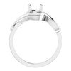 Solitaire Engagement Ring Mounting in 18 Karat White Gold for Round Stone, 5.21 grams