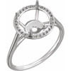 Halo Style Ring Mounting in 18 Karat White Gold for Round Stone, 2.95 grams