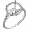 Halo Style Ring Mounting in 10 Karat White Gold for Round Stone, 2.41 grams