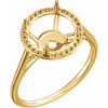 Halo Style Ring Mounting in 10 Karat Yellow Gold for Round Stone, 2.28 grams