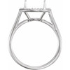 Halo Style Ring Mounting in Sterling Silver for Round Stone, 2.24 grams