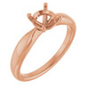 Solitaire Engagement Ring Mounting in 18 Karat Rose Gold for Round Stone, 4.38 grams
