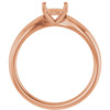 Solitaire Engagement Ring Mounting in 18 Karat Rose Gold for Round Stone, 4.38 grams