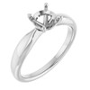 Solitaire Engagement Ring Mounting in 18 Karat White Gold for Round Stone, 4.16 grams