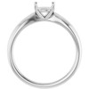 Solitaire Engagement Ring Mounting in 18 Karat White Gold for Round Stone, 4.16 grams