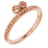 Family Bezel Set Ring Mounting in 18 Karat Rose Gold for Round Stone, 3.25 grams