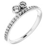 Family Bezel Set Ring Mounting in 18 Karat White Gold for Round Stone, 3.08 grams