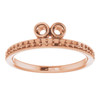 Family Bezel Set Ring Mounting in 10 Karat Rose Gold for Round Stone, 2.38 grams