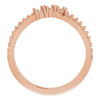 Family Criss Cross Ring Mounting in 18 Karat Rose Gold for Round Stone, 4.37 grams