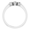Three Stone Bezel Set Ring Mounting in 10 Karat White Gold for Round Stone, 2.19 grams