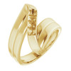 Engravable Family Ring Mounting in 10 Karat Yellow Gold for Round Stone, 7.18 grams