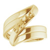Engravable Family Ring Mounting in 10 Karat Yellow Gold for Round Stone, 7.18 grams