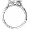 Bezel Set Solitaire Ring Mounting in 10 Karat White Gold for Oval Stone, 3.09 grams