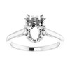 Solitaire Ring Mounting in 10 Karat White Gold for Oval Stone, 2.68 grams
