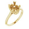 Solitaire Ring Mounting in 10 Karat Yellow Gold for Oval Stone, 3.15 grams