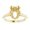 Solitaire Ring Mounting in 10 Karat Yellow Gold for Oval Stone, 3.15 grams