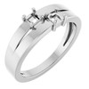 Engravable Family Ring Mounting in 18 Karat White Gold for Square Stone, 5.07 grams