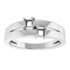 Engravable Family Ring Mounting in 18 Karat White Gold for Square Stone, 5.07 grams