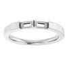 Family Stackable Ring Mounting in 18 Karat White Gold for Straight baguette Stone, 3.3 grams