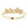 Family Ring Mounting in 10 Karat Yellow Gold for Round Stone, 2.74 grams