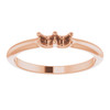 Family Ring Mounting in 10 Karat Rose Gold for Round Stone, 2.15 grams