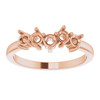 Family Ring Mounting in 18 Karat Rose Gold for Round Stone, 3.73 grams